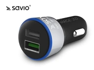 Elmak Quick Charge 3.0 autonabíjačka Savio SA-06/B, 3A, 5,4A, 2xUSB