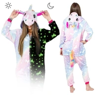 JEDNOROŽEC ŽIARIACE NOČNÉ KIGURUM ONESIE S PYŽAMÁ