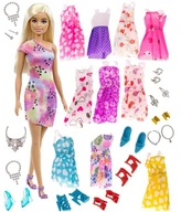 Bábika Barbie Blonde Oblečenie Šaty Topánky Doplnky Sada 43 položiek