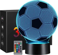 FUTBALOVÁ 3D FAREBNÁ STOLNÁ LAMPA NA DIAĽKOVÉ OVLÁDANIE