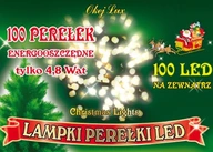 Vianočné osvetlenie navliekacie perly 100 LED teplé