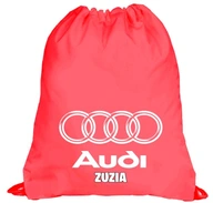 ČERVENÝ BATOH PE TAŠKA - AUDI AUTO + MENO!