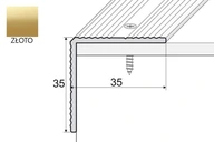 Uhol schodiska 35x35 A34 EFFECTOR Zlatý 180cm