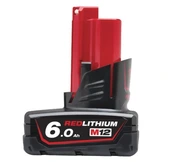 Batéria MILWAUKEE M12 B6 6Ah Li-lon 12V ČERVENÁ