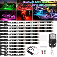 12x Motocykel RGB LED Neon Pod Glow Lights Strip Ki