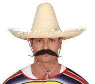 Mexický klobúk pre dospelých, béžové Sombrero