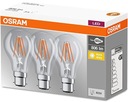 Set LED žiarovka B22d 7W 60W OSRAM 2700K 3PAK