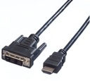 DVI M - HDMI M KÁBEL, MONITOR-POČÍTAČ, 5M ČIERNA