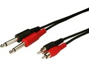 Monacor MCA-154 - Kábel 2x JACK 6,3 mm na 2 RCA 1,5 m