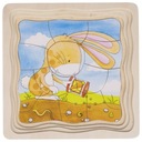 Goki vrstvené puzzle Bunny Drevená hračka