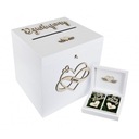 Rustikálna krabička na biele obálky a snubné prstene