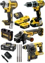 DEWALT BEZKÚHLÍKOVÁ KOMBO SADA 4ks 18V 3X5,0Ah