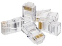 RJ45 8P8C kat.6 UTP zástrčka s vedením kábla, 100 ks.