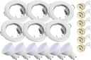 6x svietidlo HALOGEN Round White + LED GU10 6W