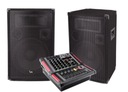 DISCO SOUND SET ZVUKOVÉHO SYSTÉMU 1200W + KÁBLE NAPÁJACIEHO MIXÉRA