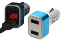 2x USB nabíjačka do auta s voltmetrom 2A+1A