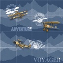 Námornícka modrá tapeta lietadlá vintage dvojplošníky 5415