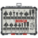 BOSCH SADA 15 FRÉZ NA DREVO 8mm + BOSCH ROZMER