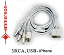 ADAPTÉR 3RCA Audio Video USB-iPhone EMMERSON IP-04