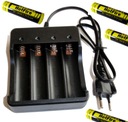 Rýchla nabíjačka + 4kan 1A 3,7V Li-ion + 4 batérie 4800mAh