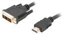 Kábel Lanberg 1,8m DVI-D HDMI Gold FULLHD 3D ARC