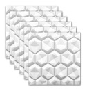 Biele stenové panely 60x60 HEXAGONS 6ks=2,16m2