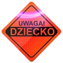 REFLEXNÁ NÁLEPKA POZOR DIEŤA ORANŽOVÁ FLUO NOVINKA!