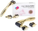 Derma Roller 3v1 Gold Body Face Eyes 0,5/1,0/1,5