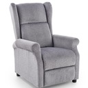 Polohovacie kreslo Agustin, farba POPIEL, wingback