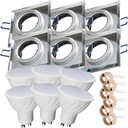 SET 6x LED GU10 8W halogénové SKLO Štvorcové SVIETIDLÁ