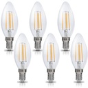 6x LED ŽIAROVKA E14 4W Edison Filamet Teplá biela