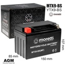 Gélová batéria AGM MTX9-BS YTX9-BS 8Ah 120A ATV Quad Honda Cbr Yamaha Xj