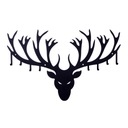 Kovový nástenný vešiak Antlers black 8 háčikov