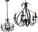 Sviečková lampa Baroque LOFT Black Metal Chain