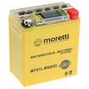 BATÉRIA GEL LCD MTX7L-BS YTX7L-BS 7Ah MORETTI