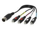 Adaptér 5 DIN <> 4x RCA vstup/výstup Cinch stereo kábel VIVANCO