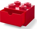 LEGO KONTAJNER BRICK 4 ZÁSUVKA ČERVENÁ NA STOL