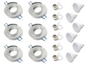 SET 6x PEVNÉ SKLO HALOGÉNOVÁ LAMPA + 6x LED ŽIAROVKA 5W+6x GU10 4500K