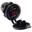 NABÍJAČKA DO AUTO USB 12V-24V 3,1A VOLTMETER LED ČERVENÁ