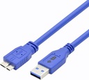 Kábel 0,5m AM-BM microUSB - USB 3.0 USB3.0 modrý