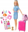 BARBIE SET BÁBIKA NA CESTOVANIE SO PSÍKOM FWV25