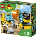 Stavebnica veľkých tehál LEGO Duplo sklápača a pásového rýpadla 2+