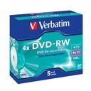 Verbatim DVD-RW 4x 4,7 GB Prepisovateľné 5 ks