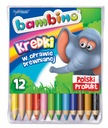 Pastelky BAMBINO Jumbo v dreve, HRUBÉ, 12 farieb