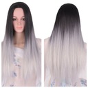 Sivá GREY OMBRE Parochňa rovné vlasy COSPLAY 70 cm