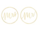 Prívesok veniec Pani Mrs Wedding Banner Nápis 37 cm