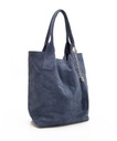 SUEDE BAG kožená shopper taška V093 denim