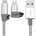 Verbatim USB-A, Micro USB + Lightning kábel (2v1)