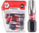 Skrutkovacie bity MILWAUKEE TORX T30 T-30 25ks Náraz.