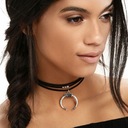 Čierny semišový náhrdelník Moon Choker